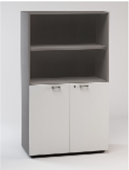 LIBRERIA MEDIA A GIORNO SUP. ANTE LEGNO C/SERR. INF. DIM.CM.90X46,3X158,3H BIANCO