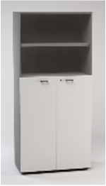 LIBRERIA ALTA A GIORNO SUP. ANTE MEDIE LEGNO C/SERR. INF. DIM.CM.90X46,3X196,7H BIANCO