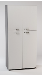 HIGH BOOKCASE 4 OVERLAPPING DOORS (UPPER LOWER) W/LOCK. DIM.CM.90X46,3X196,7H WHITE