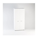 HIGH BOOKCASE WITH WOODEN DOORS WITH LOCK. DIM.CM.90X46,3X196,7H WHITE