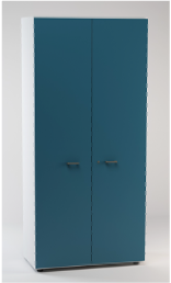 HIGH BOOKCASE WITH WOODEN DOORS WITH LOCK. DIM.CM.90X46,3X196,7H COLORED