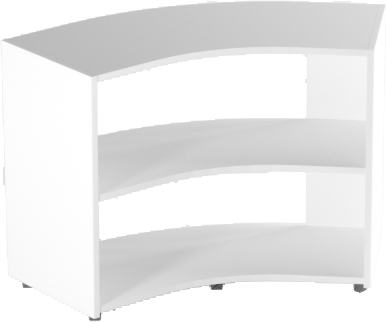 LIBRERIA ANGOLARE BIFACCIALE 45° IN NOBILITATO  DIM.CM.91,7/125,8X44,5X81,5H BIANCO