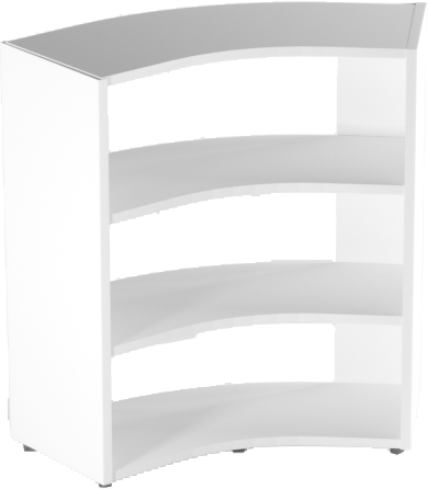 LIBRERIA ANGOLARE BIFACCIALE 45° IN NOBILITATO  DIM.CM.91,7/125,8X44,5X119,8H BIANCO