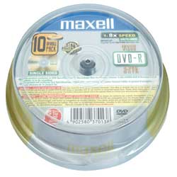 DVD-R  16X  4.7GB  CAMPANA 10 PZ.