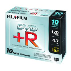 DVD+R 16X 4 7GB 16X SLIM PACK OF 10PCS