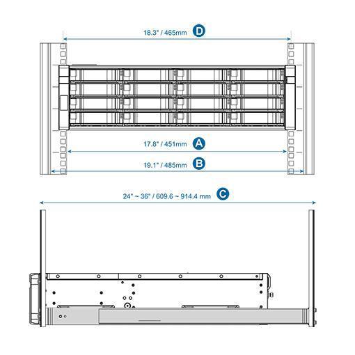 RACK SLIDE RAIL KIT FOR ES NAS