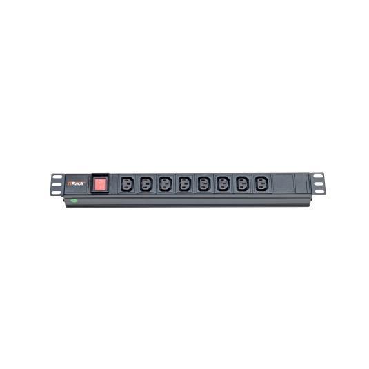 PDU 1U 8 C13 SOCKETS WITH LIGHT SWITCH