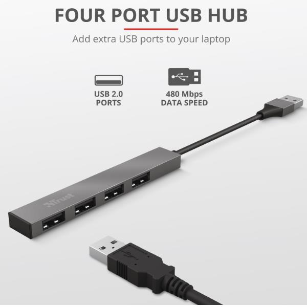 HALYX ALUMINIUM 4-PORT MINI USB HUB