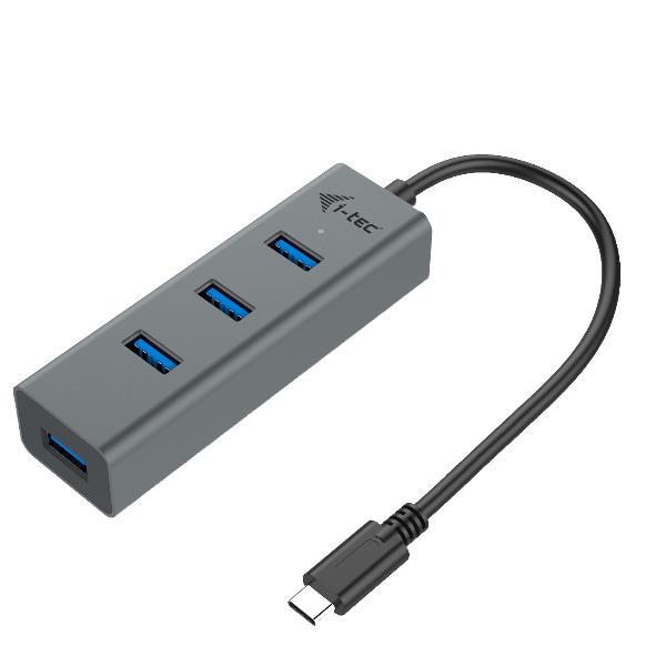 USB-C METAL 4-PORT HUB  4X USB 3.0