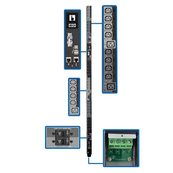 28.8KW 220-240V 3PH SWITCHED PDU -