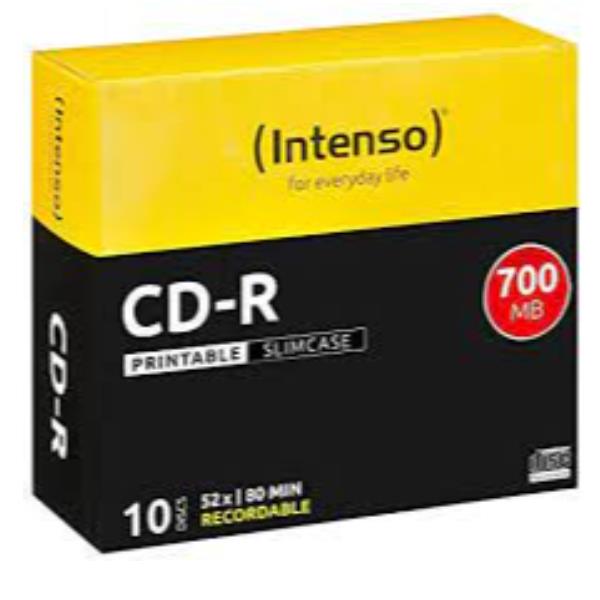 CD-R 700MB.12X SLIM PRINTABLE 10PCS.