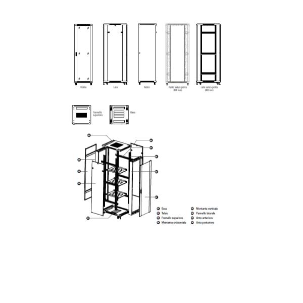 RACK IP20 RNA 27U 600X600 BLACK DISASSEMBLED