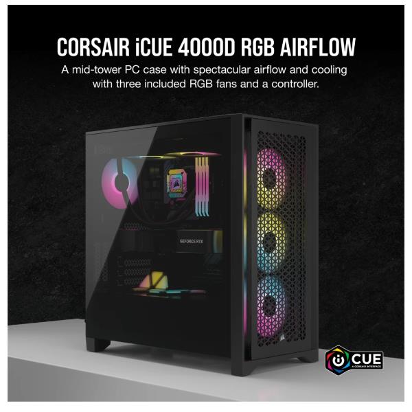 CORSAIR ICUE 4000D RGB AIRFLOW BLK