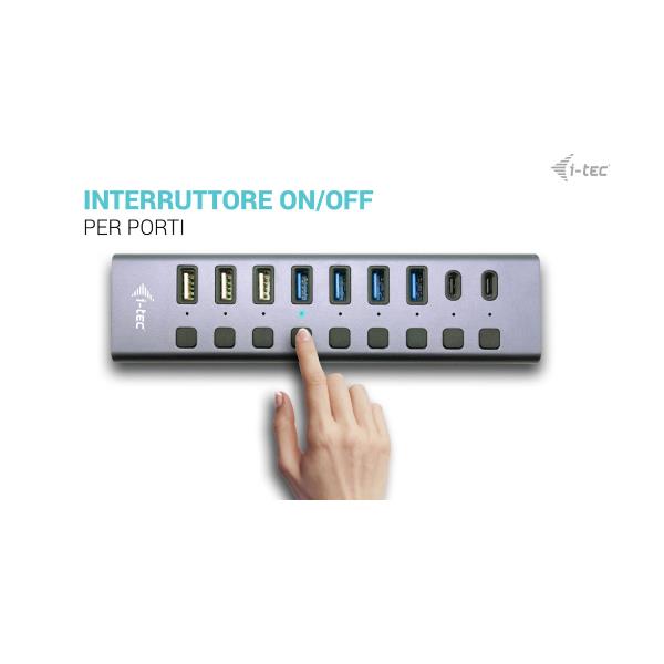 USB3.0/C CHARGHUB9PORTLAN+P.ADAPT60