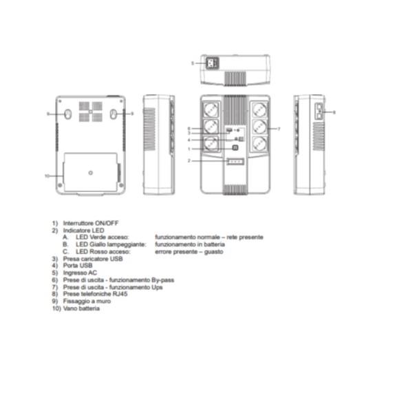 MULTIPRESA 800VA 480W