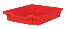 SMALL RED POLYPROPYLENE TRAY COMPLETE WITH SLIDING METAL GUIDES DIM.31.2X43X7.5H CM