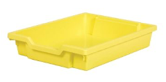 SMALL YELLOW POLYPROPYLENE TRAY COMPLETE WITH SLIDING METAL GUIDES DIM.31.2X43X7.5H CM