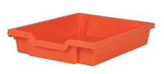 SMALL ORANGE POLYPROPYLENE TRAY COMPLETE WITH SLIDING METAL GUIDES DIM.31.2X43X7.5H CM