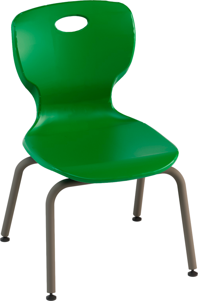 FIXED CHAIR WITH 4 LEGS STEEL TUBE DIAMETER 25MM THICKNESS 1.2MM, POLYPROPYLENE BODY COL. GREEN RAL6029 DIM.CM.41X41X38h (SIZE 4)