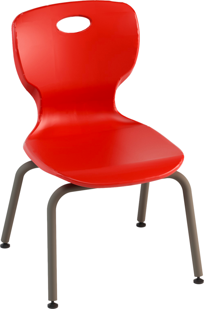 FIXED CHAIR WITH 4 LEGS STEEL TUBE DIAMETER 25MM THICKNESS 1.2MM, POLYPROPYLENE BODY COL. RED RAL3013 DIM.CM.41X41X38h (SIZE 4)