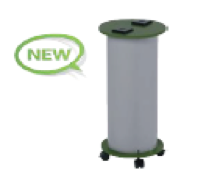 Circular charging column on wheels with 2 retractable turrets (6unel +4usb) diam.cm.45x76h