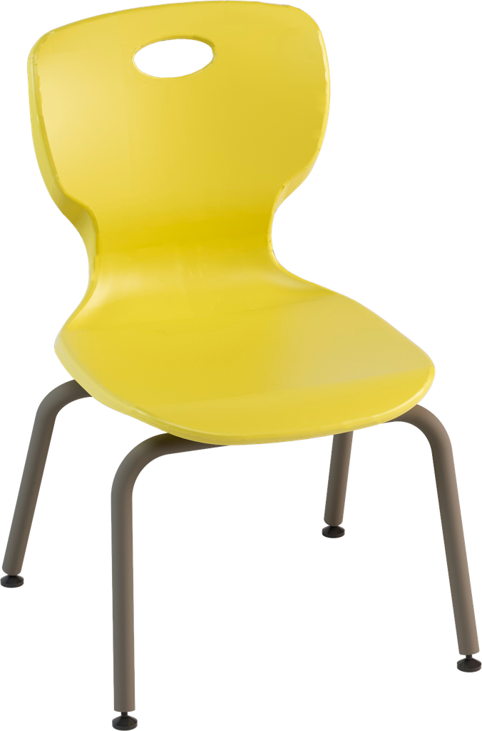 FIXED CHAIR WITH 4 LEGS STEEL TUBE DIAMETER 25MM THICKNESS 1.2MM, POLYPROPYLENE BODY COL. YELLOW RAL1018 DIM.CM.41X41X38h (SIZE 4)