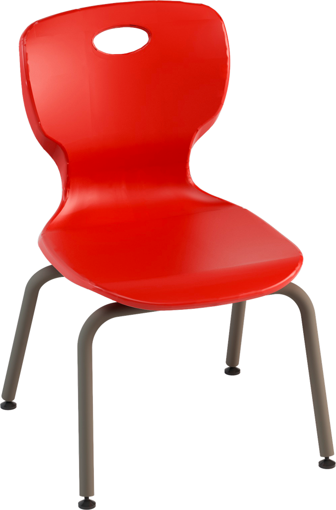 FIXED CHAIR WITH 4 LEGS STEEL TUBE DIAMETER 25MM THICKNESS 1.2MM, POLYPROPYLENE BODY COL. RED RAL3013 DIM.CM.41X41X43h (SIZE 5)