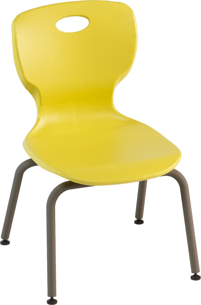 FIXED CHAIR WITH 4 LEGS STEEL TUBE DIAMETER 25MM THICKNESS 1.2MM, POLYPROPYLENE BODY COL. YELLOW RAL1018 DIM.CM.41X41X43h (SIZE 5)