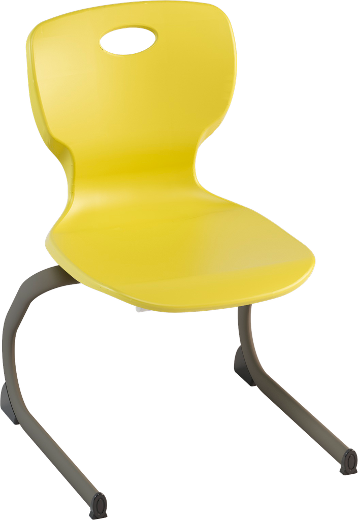 FIXED CHAIR WITH 4 LEGS STEEL TUBE DIAMETER 25MM THICKNESS 1.2MM, POLYPROPYLENE BODY COL. YELLOW RAL1018 DIM.CM.41X41X46h (SIZE 6)