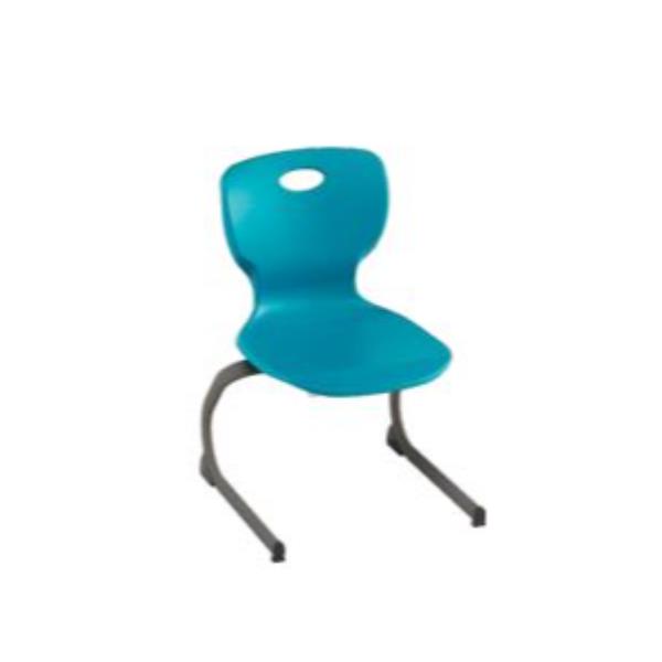 FIXED CHAIR WITH SLED FRAME OVAL TUBE MM.3.8x1.9 THICKNESS 1.8, POLYPROPYLENE BODY COLOR BLUE RAL5015 DIM.CM.41X41X38H (SIZE 4)