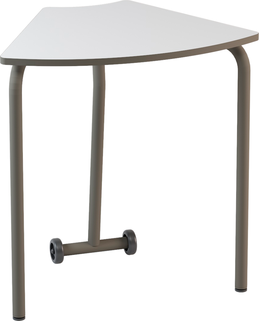 &quot;MIRA&quot; TABLE RIB TOP. 60° MDF THICKNESS 25MM PU EDGE, LEGS IN STEEL TUBE DIAM.30MM, REAR WHEELS. DIM.CM.92X62X76H SIZE 6