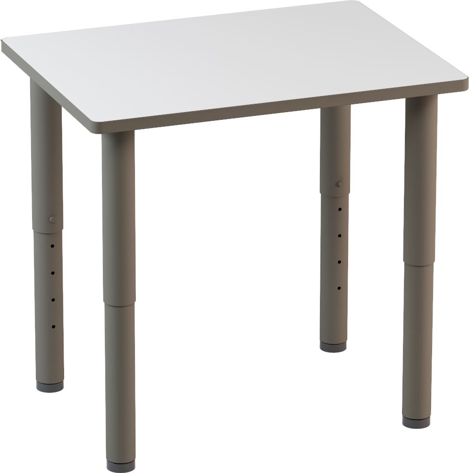 &quot;IDRA&quot; TABLE MDF TOP 25MM THICK WITH PU EDGE, TELESCOPIC STEEL TUBE LEGS DIAM.65MM DIM.CM.80X60X52/58/64/70/76H (SIZE 2- 6)