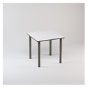 &quot;IDRA&quot; TABLE MDF TOP 25MM THICK WITH PU EDGE, TELESCOPIC STEEL TUBE LEGS DIAM.65MM DIM.CM.80X80X52/58/64/70/76H (SIZE 2- 6)