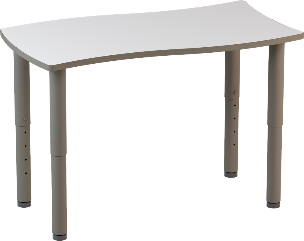 &quot;LIRA&quot; TABLE SAG TOP ONDA MDF THICKNESS MM.25 PU EDGE, TELESCOPIC STEEL TUBE LEGS DIAM.MM.65 DIM.CM.121,7X64X52/58/64/70/76H (SIZE 2- 6)