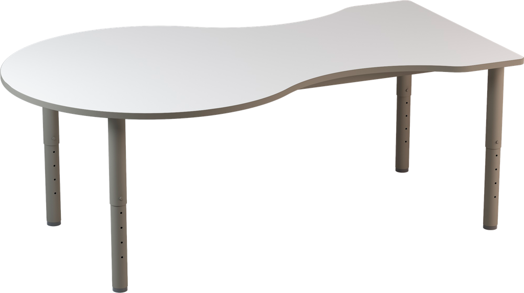 &quot;PERSEO&quot; TABLE SHARING TOP SAG. MDF 25MM THICK PU EDGE, TELESCOPIC STEEL TUBE LEGS DIAM.65MM DIAM.CM.210X120/160X52/58/64/70/76H (SIZE 2- 6)