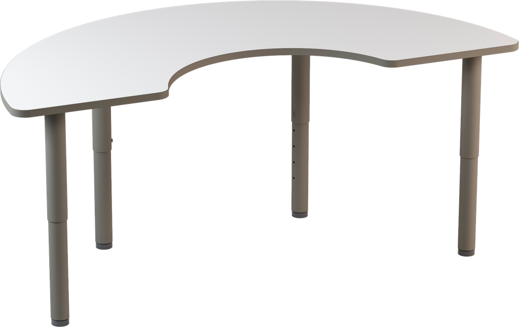 &quot;DELTA&quot; TABLE SAG TOP. IN THE SHAPE OF A HORSE STIRRUPS MDF 25MM THICK WITH PU EDGE, TELESCOPIC STEEL TUBE LEGS DIAM.65MM DIAM.CM.180X90X52/58/64/70/76H (SIZE 2- 6)