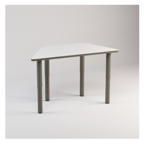 &quot;LYNX&quot; TABLE TRAPEZE TOP MDF THICKNESS 25MM WITH PU EDGE, TELESCOPIC STEEL TUBE LEGS DIAM.65MM DIAM.CM.120X53X52/58/64/70/76H (SIZE 2- 6)