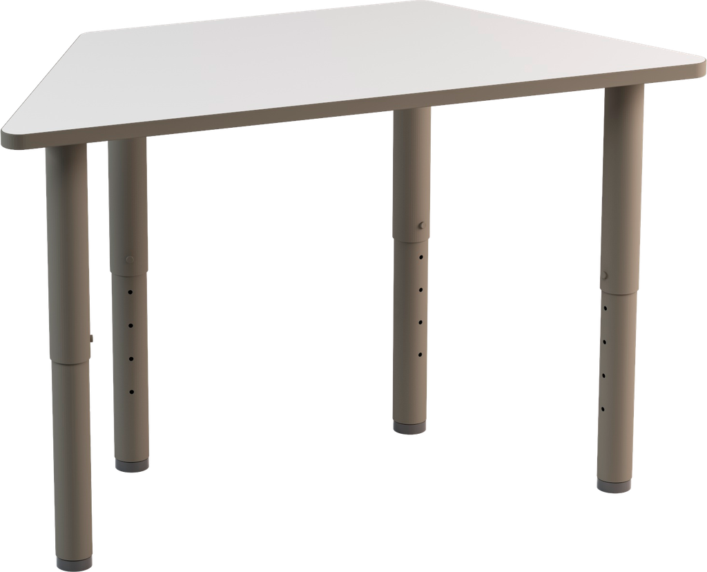 &quot;ARIES&quot; TABLE TRAPEZIO TOP CURVED SIDES MDF 25MM THICK PU EDGE, TELESCOPIC STEEL TUBE LEGS DIAM.65MM DIAM.CM.150X75X52/58/64/70/76H (SIZE 2- 6)