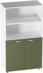 [BCBSW0D2C] LIBRERIA MEDIA A GIORNO SUP. ANTE LEGNO C/SERR. INF. DIM.CM.90X46,3X158,3H COLORATO