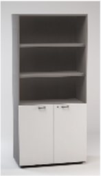 [LCBSW0D2] LIBRERIA ALTA A GIORNO SUP. ANTE BASSE LEGNO C/SERR. INF. DIM.CM.90X46,3X196,7H BIANCO