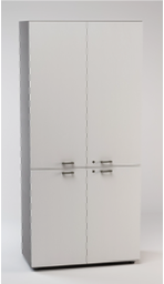 [LCBSW02D2-3C] HIGH BOOKCASE 4 OVERLAPPING DOORS (LOWER LOWER) W/LOCK. DIM.CM.90X46,3X196,7H COLORED
