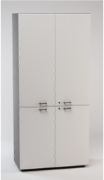 [LCBSW02D2-3C] LIBRERIA ALTA 4 ANTE SOVRAPPOSTE (BASSE INFERIORI)C/SERR. DIM.CM.90X46,3X196,7H COLORATO