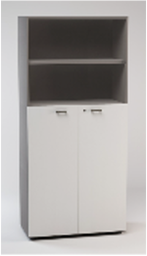 [LCBSW0D3] LIBRERIA ALTA A GIORNO SUP. ANTE MEDIE LEGNO C/SERR. INF. DIM.CM.90X46,3X196,7H BIANCO