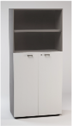 [LCBSW0D3C] LIBRERIA ALTA A GIORNO SUP. ANTE MEDIE LEGNO C/SERR. INF. DIM.CM.90X46,3X196,7H COLORATO