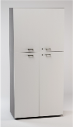 [LCBSW02D3-2C] HIGH BOOKCASE 4 OVERLAPPING DOORS (UPPER LOWER) W/LOCK. DIM.CM.90X46,3X196,7H COLORED