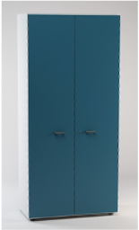 [LCBSW0DC] HIGH BOOKCASE WITH WOODEN DOORS WITH LOCK. DIM.CM.90X46,3X196,7H COLORED