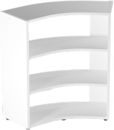[GCBSW1] LIBRERIA ANGOLARE BIFACCIALE 45° IN NOBILITATO  DIM.CM.91,7/125,8X44,5X119,8H BIANCO