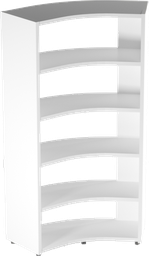 [GCBSW3] LIBRERIA ANGOLARE BIFACCIALE 45° IN NOBILITATO  DIM.CM.91,7/125,8X44,5X196,7H BIANCO
