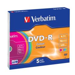 [43557/5] DVD-R 4.7GB 16X COLOR SLIM 5.PZ   S