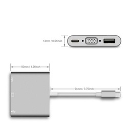 [NLX-TC-VGAUSBTC] MINI HUB TYPE C MULTIPORT